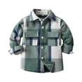 thumbnail image 1 of Coerni Toddler Baby Boys Plaid Flannel Shirt Long Sleeve Button Down Shirts Fur-Lined Jacket Shirt Winter Fall Tops Clothes 1-10 Years, 1 of 3