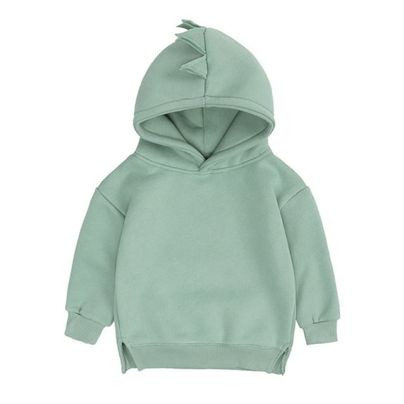 Coerni Toddler Baby Dinosaur Hoodies Pullover Boys Girls Novelty Hooded Sweatshirt Girls Solid Cotton Tops Fall Winter Clothes