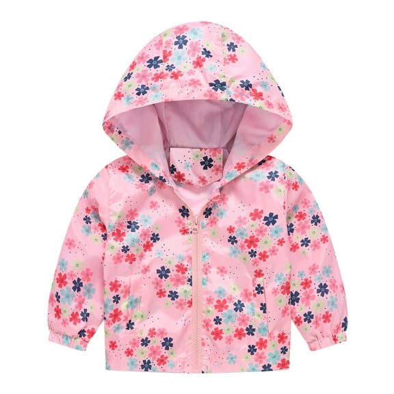 Coerni Toddler Baby Dinosaur Rain Jacket Boys Girls Cartoon Hooded Coat Lightweight Windbreaker Raincoat Zip Lightweight Outwear