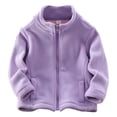 thumbnail image 1 of Coerni Toddler Baby Fleece Jacket Boys Girls Full Zip Fleece Jacket Kids Long Sleeve Coat with Pockets Fall Winter Outerwear, 1 of 9