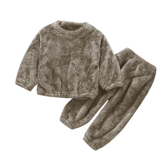 Coerni Toddler Baby Fleece Pants Pullover Tops Set Winter Warm Sweatshirt Pants 2pcs Set Toddler Fall Winter Outfits