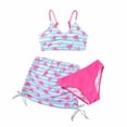 thumbnail image 1 of Coerni Toddler Baby Girl 3pc Swimsuits Watermelon Fruit Print Tankini Bikini Bathing Suit for Kids Beach Surf Wear, 1 of 6