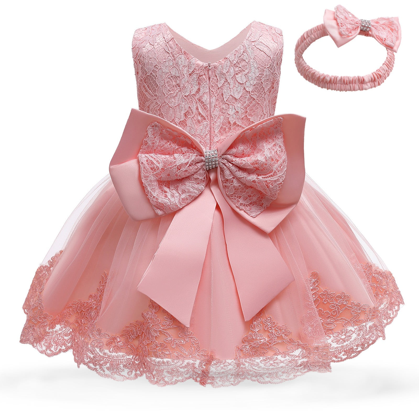 Baby Girl Princess Dress Toddler Bow Party Dress