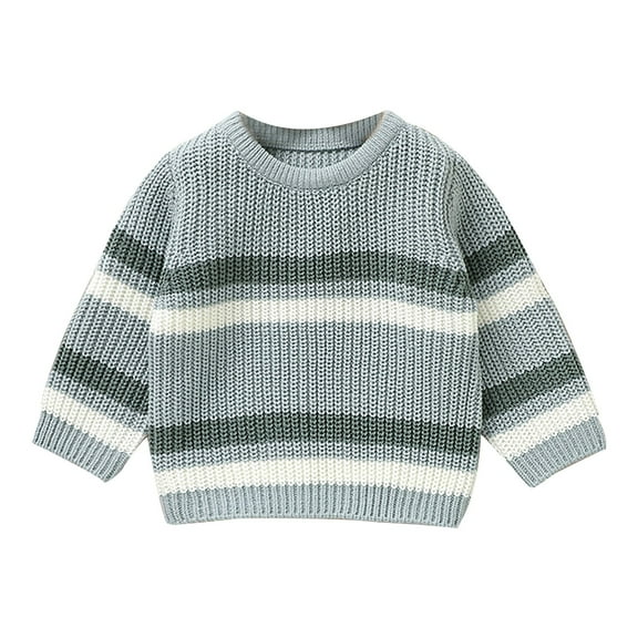 Coerni Toddler Baby Girl Boy Knit Sweater Warm Sweatshirt Long Sleeve Shirt Tops Knitted Fall Winter Clothes 9 12 18 24 Winter Coat