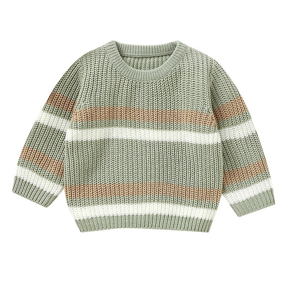 Coerni Toddler Baby Girl Boy Knit Sweater Warm Sweatshirt Long Sleeve Shirt Tops Knitted Fall Winter Clothes 9 12 18 24 Winter Coat