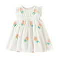 thumbnail image 1 of Coerni Toddler Baby Girl Embroidered Fly Sleeve Dress Crew Neck Cool Breathable Swing Tops Dress Summer Casual Clothes, 1 of 5