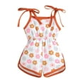 thumbnail image 1 of Coerni Toddler Baby Girl Summer Clothes Floral Romper Tie-Up Strap Jumpsuit Baby Girl Summer Sling Playsuit 1 to 5 Years, 1 of 8