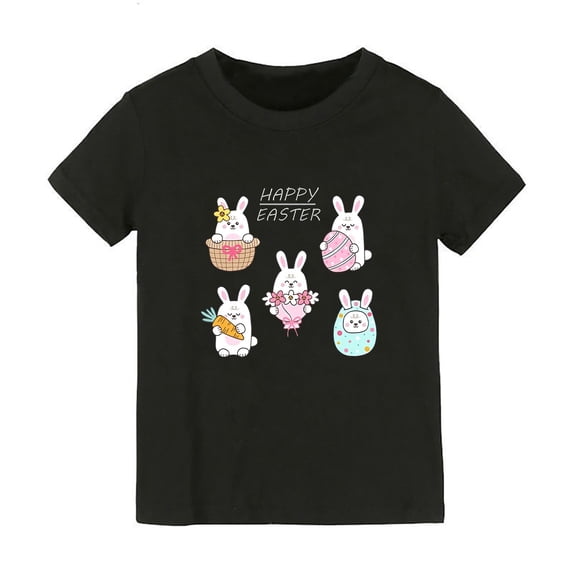 Coerni Toddler Baby Girl T Shirts Short Sleeve Tee Shirts Easter Baby Bunny Tshirt Easter Clothes Summer Tops for Girls
