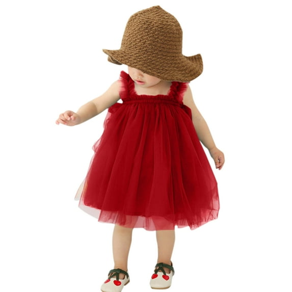 Coerni Toddler Baby Girl Tulle Tutu Dress Sleeveless Layered Dresses Princess Birthday Parties Dress Summer Beach Clothes