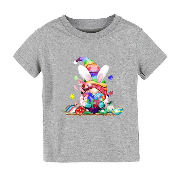 Coerni Toddler Baby Girl's Tunic Tops Baby Bunny Tshirt Easter Short Sleeve Tees Tops Bunny Tshirt Clothes for Girls