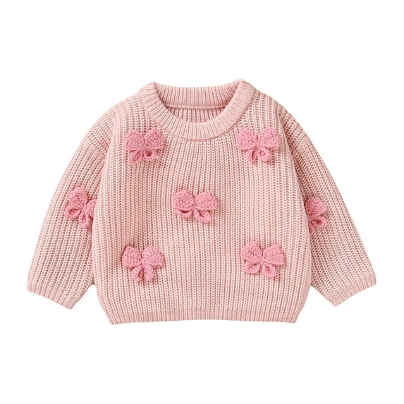 Coerni Toddler Baby Girl Knit Sweaters Oversized Long Sleeve Embroidery Shirt Top New Born Baby Cute Fall Winter Clothes