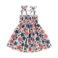 thumbnail image 1 of Coerni Toddler Baby Girls 4th of July Dress Independence Day Outfit Kids American Flag Patriotic Clothes A Line Dresses, 1 of 5