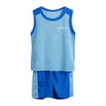 thumbnail image 1 of Coerni Toddler Baby Girls Boys Summer Clothes Sets Sleeveless Vest T-Shirt Tops Mesh Shorts Pants Casual Comfy Outfits Set Hawaii Holiday Set, 1 of 4