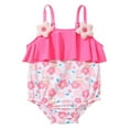 thumbnail image 1 of Coerni Toddler Baby Girls Floral Swimsuit Backless Ruffles Strap Adorable Playing Bathing Suit Beach Play Soft Swimwear, 1 of 4