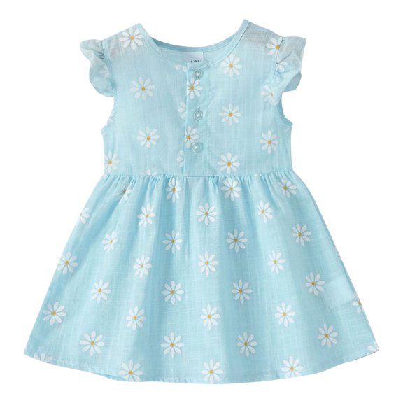 Coerni Toddler Baby Girls Summer Dress Clothes Sleeveless Kids Princess Dresses Floral Print OnePiece Skirt Outfits