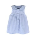 thumbnail image 1 of Coerni Toddler Baby Girls Summer Dress Collared Sleeveless Causal Sundress Button Down Dress Striped Solid Color Dresses, 1 of 4