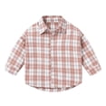 thumbnail image 1 of Coerni Toddler Baby Plaid Shirt Long Sleeve Cotton Outerwear Poplin Shirt Girls Button Down Lapel Western Shacket Kids Sport Coat, 1 of 3