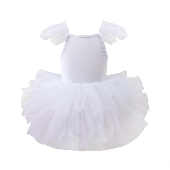 Coerni Toddler Ballet Leotard Ruffle Sleeve Tulle Tutu Dress Boho Ballerina Outfits Girls Birthday Holiday Dresses Wedding Clothes
