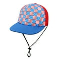 thumbnail image 1 of Coerni Toddler Baseball Caps Kids Boy Girl Sun Hats American Flag Flat Brim Cap with Adjustable Chin Strap Trucker Cap 1-8 Years, 1 of 5