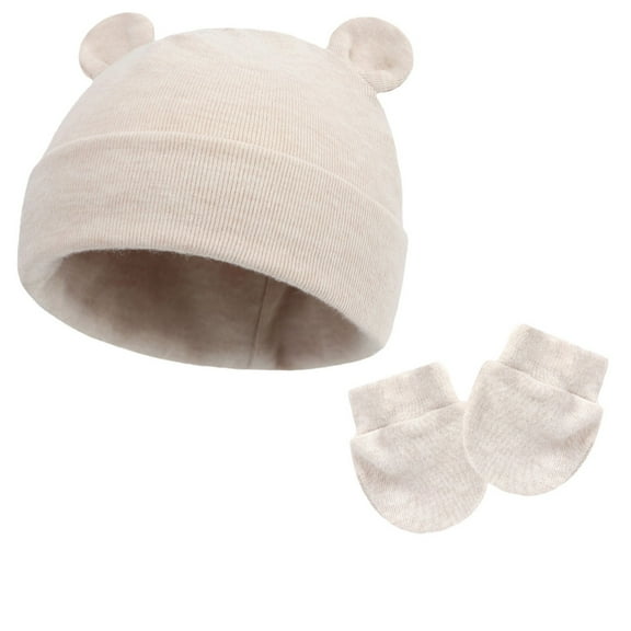 Coerni Toddler Beanie Kids Winter Hats Baby Gloves and Hat Two Warm Baby Padded Tire Cap Glove Set Girls Hat