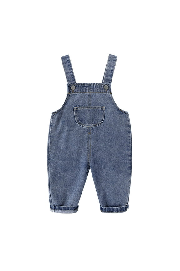 Coerni Toddler Bodysuits Denim Pants Baby Boys Strap Jumpsuits Jeans Straight Baggy Wide Leg Casual Bottoms Clothes