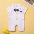 thumbnail image 1 of Coerni Toddler Boy Gentleman Formal Suit Tuxedo Clothes Baby Boys Bowtie Short Sleeve Jumpsuit Bodysuit Pants Outfits, 1 of 8