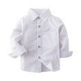 thumbnail image 1 of Coerni Toddler Boys Fall Solid Color Long Sleeve Gentleman's Shirt With Button Down Lapel Collar Wedding Wear Boys Shirts, 1 of 2