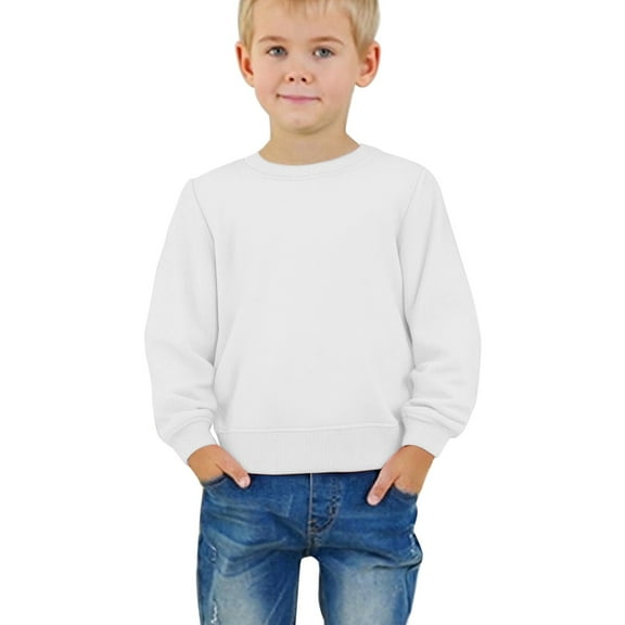 Coerni Toddler Boys Girls Crewneck Sweatshirts Kids Cute Fall Loose Hoodies Y2K Comfy Fleece Pullover Classic Casual Warm Tops