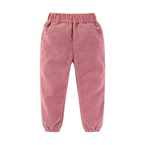 Coerni Toddler Boys Girls Fleece Lined Pants Athletic Active Jogger Pants Sweatpants Winter Corduroy Bottoms Trousers