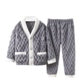 thumbnail image 1 of Coerni Toddler Boys Girls Fleece Thermal 𝐏ajamas Set Thick Warm Buttons Long Sleeve 𝐏js 𝐒leepwear Winter Warm Flannel Sweatsuit, 1 of 9