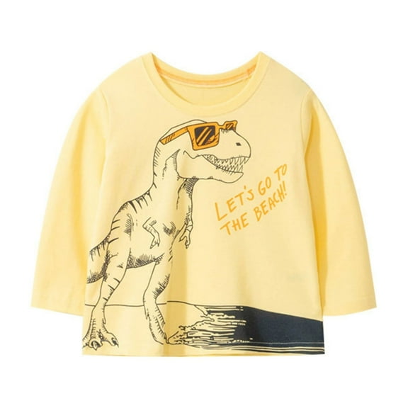 Coerni Toddler Boys Girls Long Sleeve Tops Tees Shirts Graphic Cotton Casual Crewneck T-Shirts Kids Fashion Graphic Tops