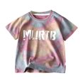 thumbnail image 1 of Coerni Toddler Boys Girls MURTB Letters Print Oversize Shirts Summer Tie Dye T Shirt Kids Short Sleeve Fashion Top, 1 of 3