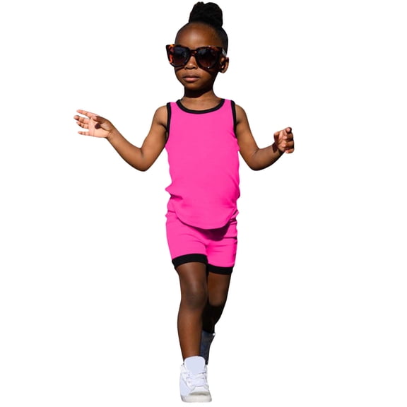 Coerni Toddler Boys Girls Sleeveless Clothing Children Kids Pajamas Solid Color Vest Tops Shorts 2pcs Sets 4t Boy Outfits Hawaii Holiday Set