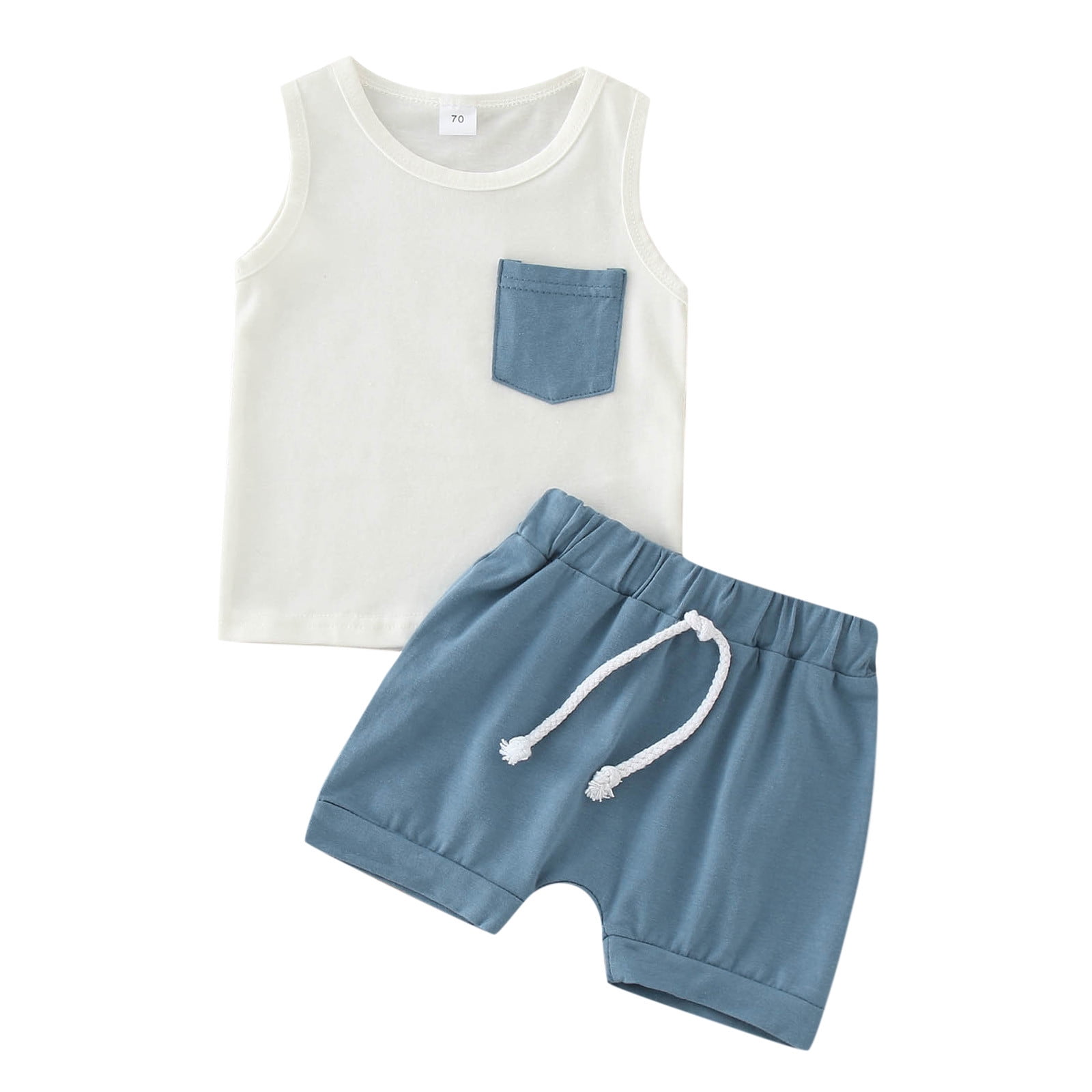 Coerni Toddler Boys Girls Sleeveless T Shirt Vest Tops Shorts Outfits