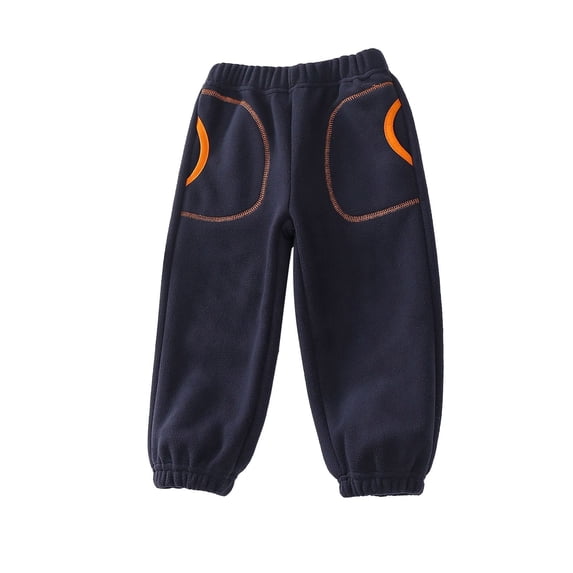 Coerni Toddler Boys Polar Fleece Jogger Sweatpants, Baby Winter Warm Pocket Lounging Bottoms Fall Winter Kids Sports Pants