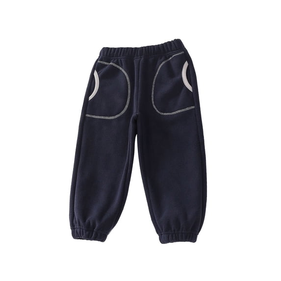 Coerni Toddler Boys Polar Fleece Jogger Sweatpants, Baby Winter Warm Pocket Lounging Bottoms Fall Winter Kids Sports Pants