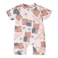 thumbnail image 1 of Coerni Toddler Boys Short Sleeve Prints Pullover Romper Jumpsuit For Children Clothes 24 Boy Romper, 1 of 6