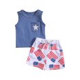thumbnail image 1 of Coerni Toddler Boys Summer Outfits Independence Day 4 Of July Sleeveless T Shirt Tops Vest and Shorts Baby Boy Clothes, 1 of 6