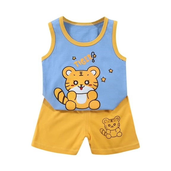 Coerni Toddler Boys Truck Prints Outfits Sleeveless Clothes 2025 Summer Kids Casual Vest Baby Fashion Tshirt Cotton Car Suits