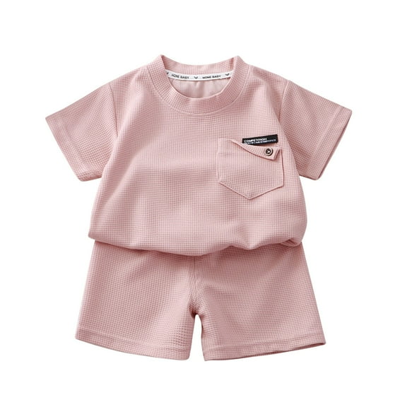 Coerni Toddler Casual Short Sleeved Athletic Outfits Boys Soild Polo Tshirt Plain Shirt Set Teens Sportswear School Uniform