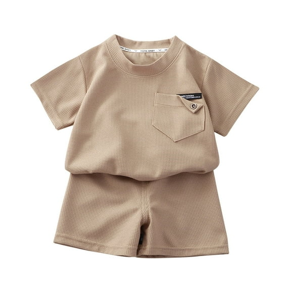 Coerni Toddler Casual Short Sleeved Athletic Outfits Boys Soild Polo Tshirt Plain Shirt Set Teens Sportswear School Uniform