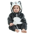 thumbnail image 1 of Coerni Toddler Cute Animal Jumpsuit 3D Frog Hoodie Coat New Born Baby Long Sleeve Hooded Romper Halloween Clothes Outfit, 1 of 3