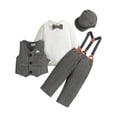 thumbnail image 1 of Coerni Toddler Dress Suit Baby Boys Gentleman's Clothes Sets Shirts Suspenders Pants Hat 4pcs Gentleman Outfits Suits, 1 of 7