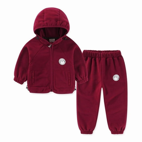 Coerni Toddler Fall Winter Outfits Set Long Sleeved Hooded + Sweatpants Boys Girls Athletic Sweatsuits Pullover Clothes