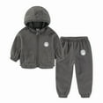 thumbnail image 1 of Coerni Toddler Fall Winter Outfits Set Long Sleeved Hooded + Sweatpants Boys Girls Athletic Sweatsuits Pullover Clothes, 1 of 2