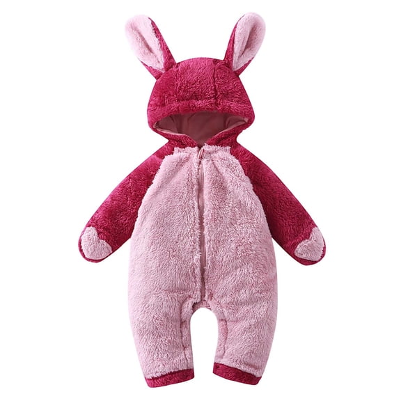 Coerni Toddler First Birthday Jumpsuit Fuzzy Warm Sherpa Bed Onesie Baby Cute Animal Halloween Rompe𝐫 Soft Bear Hooded Clothes