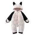 thumbnail image 1 of Coerni Toddler First Birthday Jumpsuit Fuzzy Warm Sherpa Bed Onesie Baby Cute Animal Halloween Rompe𝐫 Soft Bear Hooded Clothes, 1 of 5