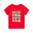 thumbnail image 1 of Coerni Toddler First Day Of School Tops Summer Short Sleeve Preschool T-Shirt Solid Cute Letter Print Pullover Clothes, 1 of 3