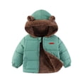 thumbnail image 1 of Coerni Toddler Fleece Jacket, Warm Cotton Baby Winter Coats, Kids Hooded Outerwear for Boys Girls 1-8 Years Kids Snow Jacket, 1 of 3