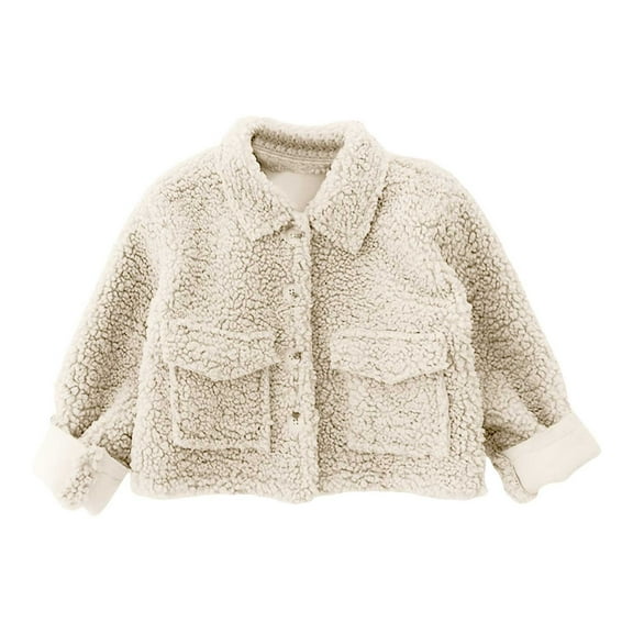Coerni Toddler Girls Boys Fleece Hoody Jacket Long Sleeved Zip Up Teddy Coat Light Warm Winter Outwear 1 To 6 Years